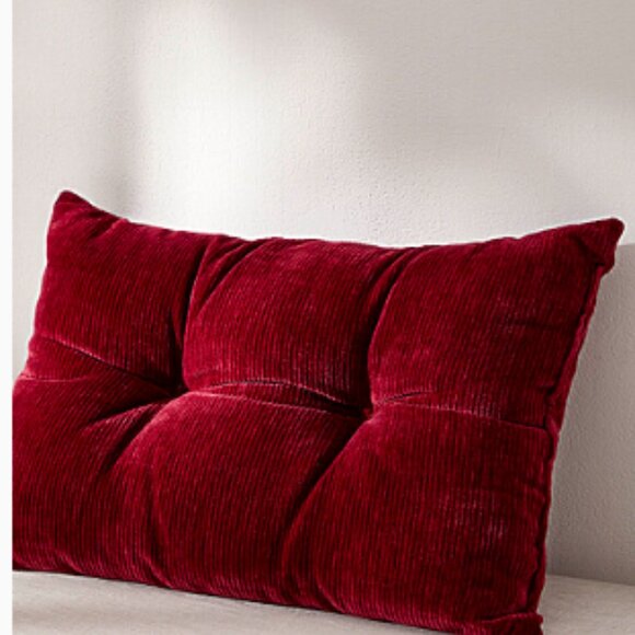 NWT & Handmade Bundle Ruby/Cranberry Throws, Cushion & Tablecloth - Picture 3 of 8